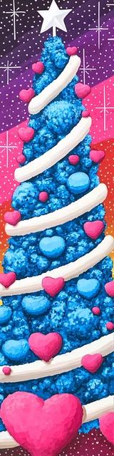 Free printable Christmas bookmarks of a Christmas tree with swirl garland